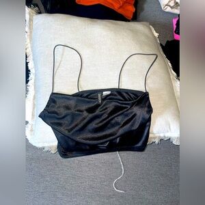 Black Silk Crop Top